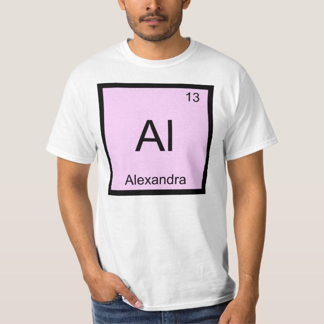 Alexandra Name Chemistry Element Periodic Table T-Shirt (Front)