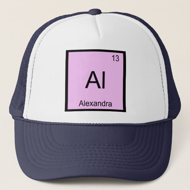 Alexandra Name Chemistry Element Periodic Table Trucker Hat (Front)