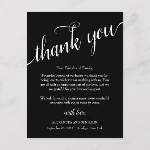 Alexandra Simple Wedding Reception Thank You Postcard