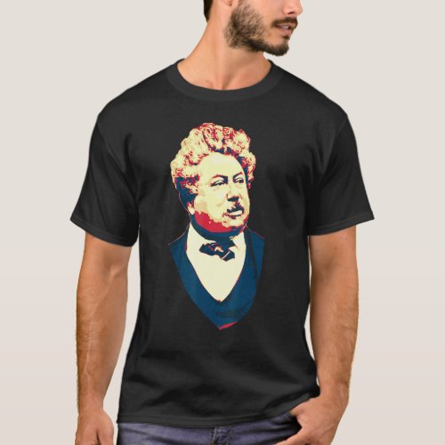 Alexandre Dumas Famous French Poet And Writer T_Shirt