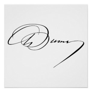 Alexandre Dumas signature autograph famous writer Poster