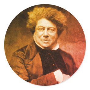 Alexandre Dumas Vintage Classic Round Sticker
