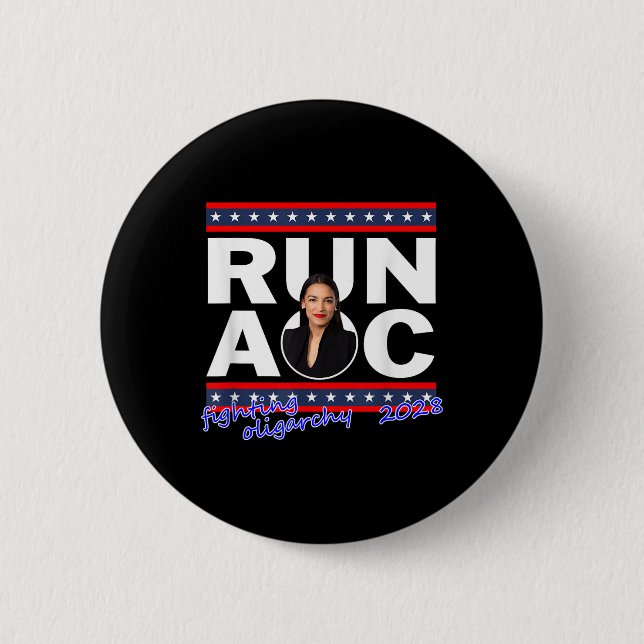 Alexandria 2028 Aoc For President 2028  Button (Front)