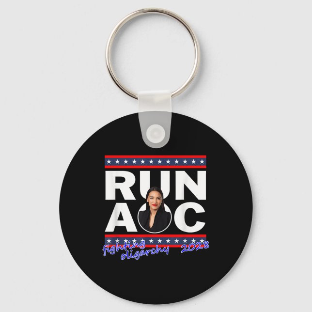 Alexandria 2028 Aoc For President 2028  Keychain (Front)