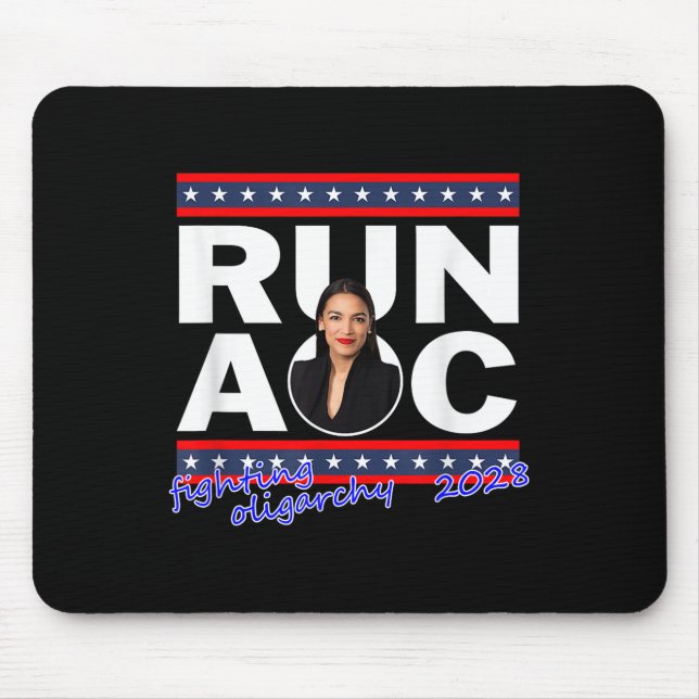 Alexandria 2028 Aoc For President 2028  Mouse Pad (Front)