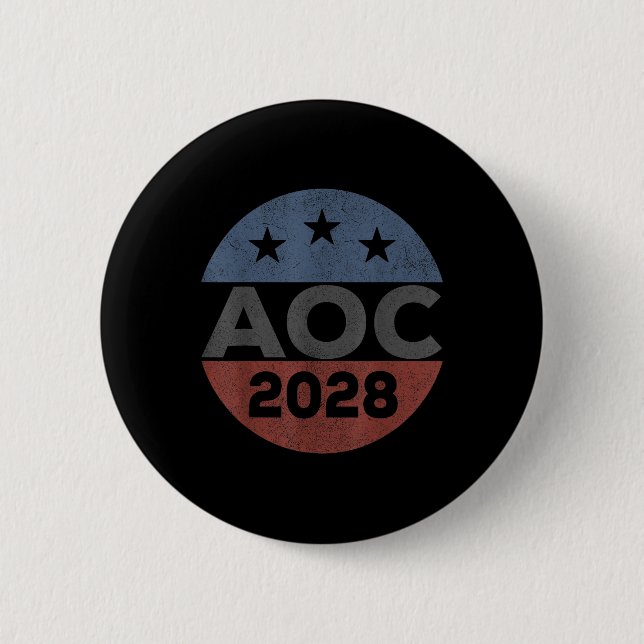 Alexandria 2028, Retro A.ocasio Cortez For Preside Button (Front)