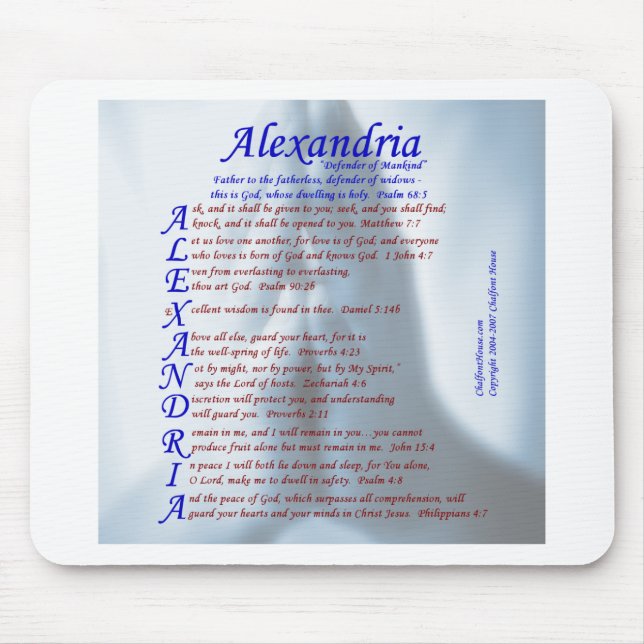 Alexandria Acrostic Mouse Pad (Front)