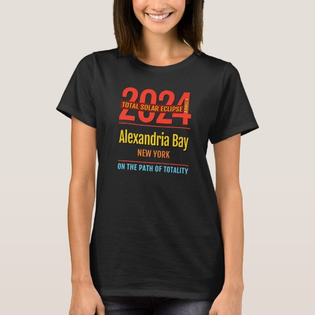 Alexandria Bay New York NY Total Solar Eclipse 202 T-Shirt (Front)