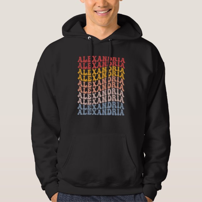 Alexandria City Groovy Retro Hoodie (Front)