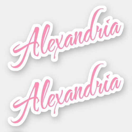 Alexandria Decorative Name in Pink x2 Sticker