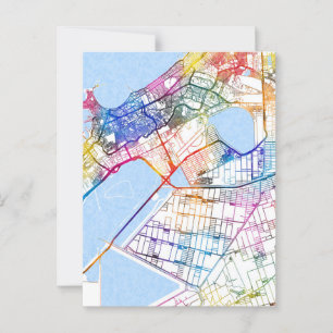 Alexandria Egypt City Map Postcard