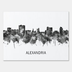 Alexandria Egypt Skyline BW Sign