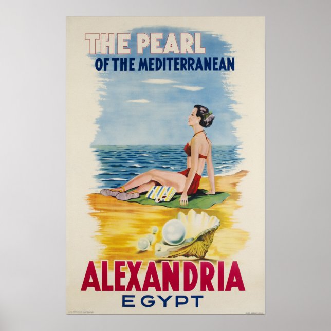 Alexandria, Egypt, Vintage Travel Poster (Front)