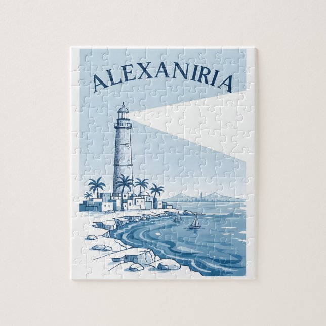 Alexandria Lighthouse Coastal Scene Travel Jigsaw Puzzle (Vertical)