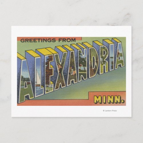 Alexandria Minnesota _ Large Letter Scenes Postcard