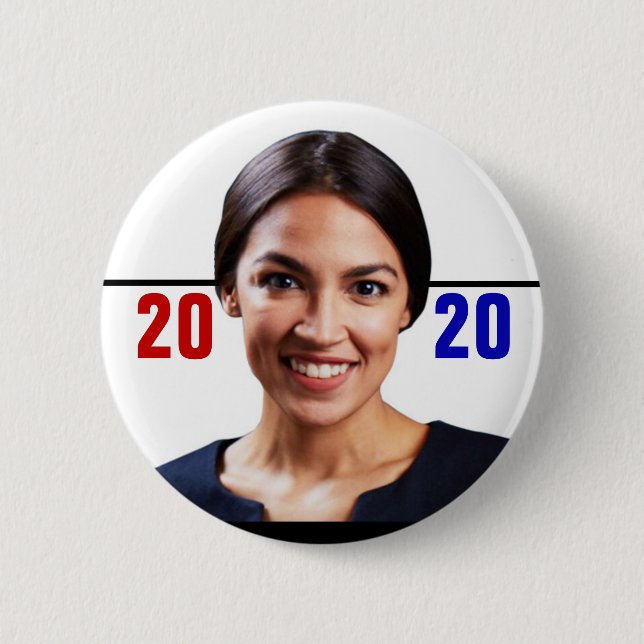 Alexandria Ocasio-Cortez 2020 Button (Front)