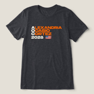 Alexandria Ocasio-Cortez 2028 American Flag Tri-Blend Shirt