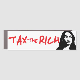 Alexandria Ocasio-Cortez AOC Tax The Rich Bumper Car Magnet