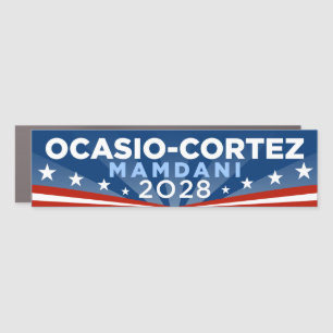 Alexandria Ocasio-Cortez AOC Zohran Mamdani 2028 Car Magnet