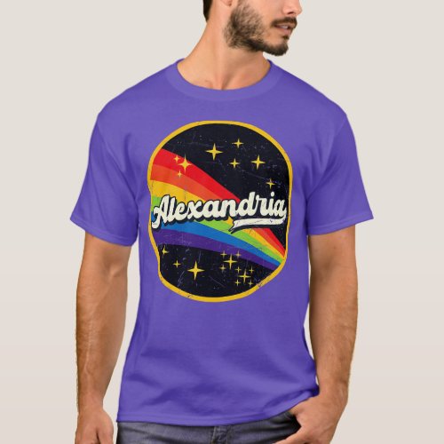 Alexandria Rainbow In Space Vintage GrungeStyle T_Shirt