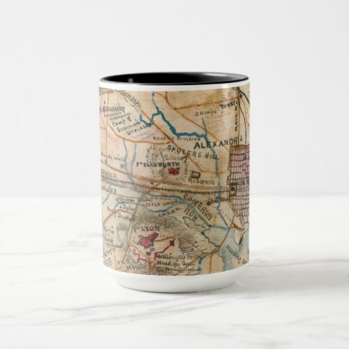 Alexandria VA Antique Map Mug
