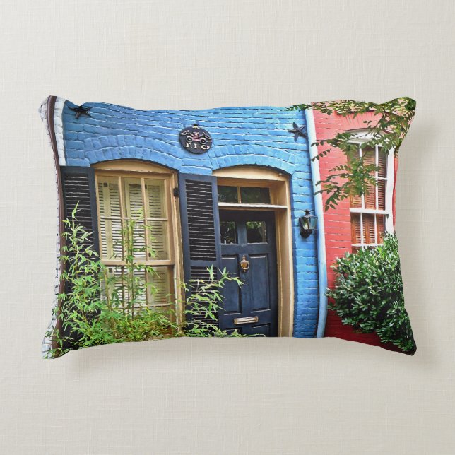 Alexandria VA -  Building With Fire Mark Accent Pillow (Front)