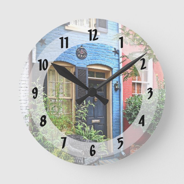 Alexandria VA -  Building With Fire Mark Round Clock (Front)