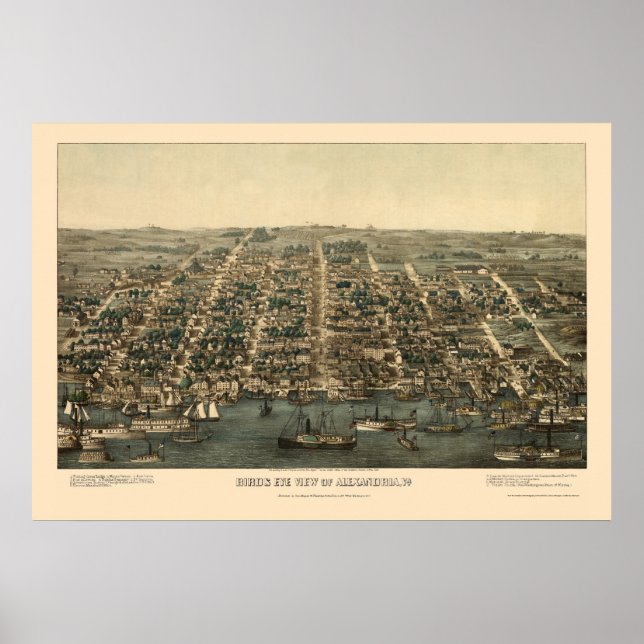 Alexandria, VA Panoramic Map - 1863 Poster (Front)