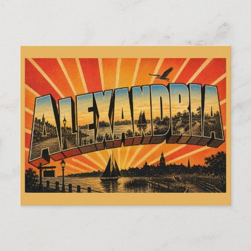 Alexandria VA Waterfront Marsh River Art Postcard