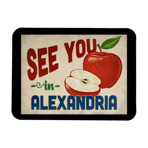 Alexandria Virginia Apple _ Vintage Travel Magnet