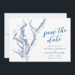 Alexandria Virginia Map Modern Wedding Save The Date<br><div class="desc">Announce your Alexandria, VA wedding in style with our modern navy blue Chesapeake Bay map Save the Date. Featuring a chic design highlighting iconic venues like The Alexandrian, George Washington Masonic National Memorial, Torpedo Factory Art Center, River Farm, and Mount Vernon Inn Restaurant. Personalize with your own photo and details...</div>