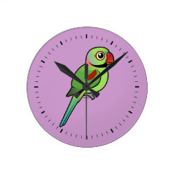 Cute Alexandrine Parakeet Medium Round Wall Clock