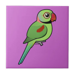 Cute Alexandrine Parakeet Small Ceremic Tile (4.25