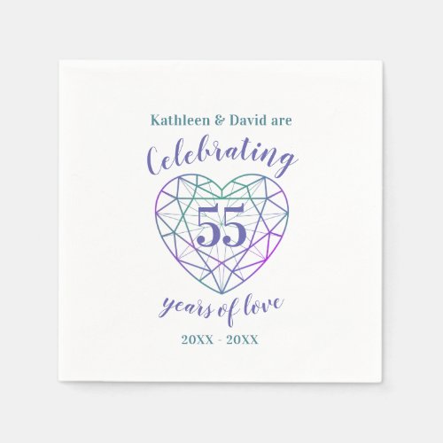 Alexandrite anniversary 55 years of love napkins