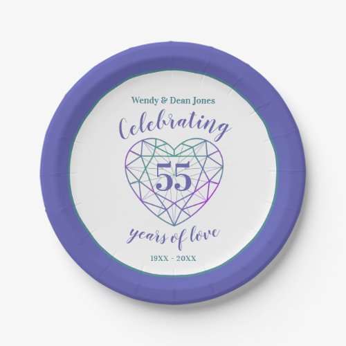 Alexandrite anniversary 55 years party plates