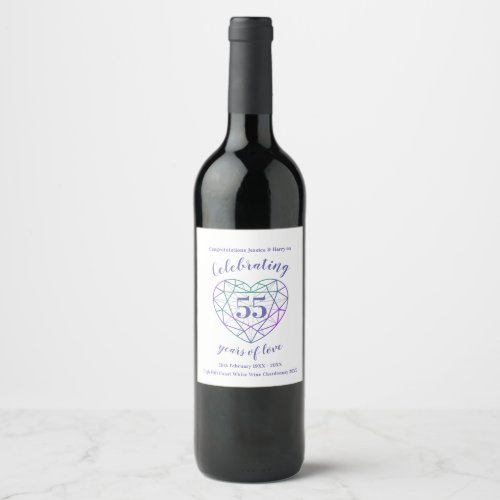 Alexandrite anniversary 55 years wine labels