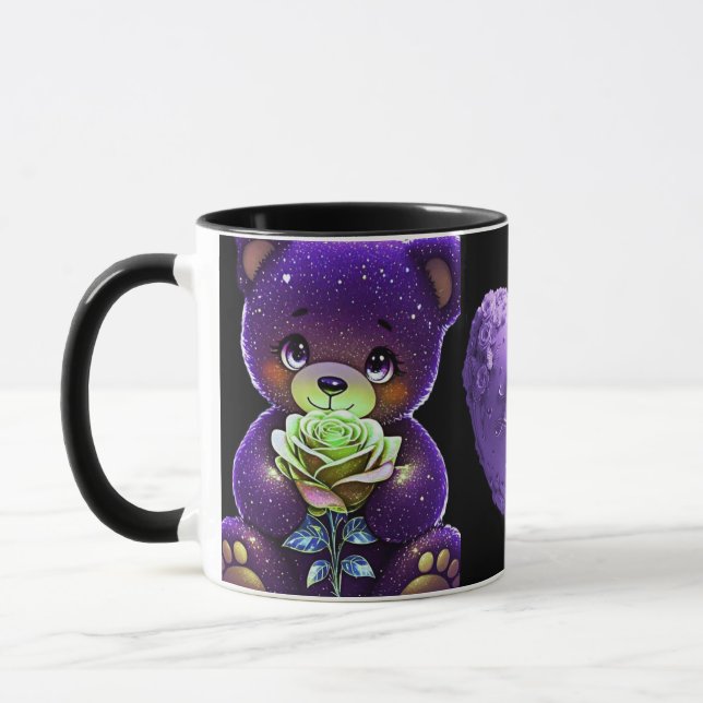 AlexDizaine Enchanted Purple Bears Coffee Mug  (Left)