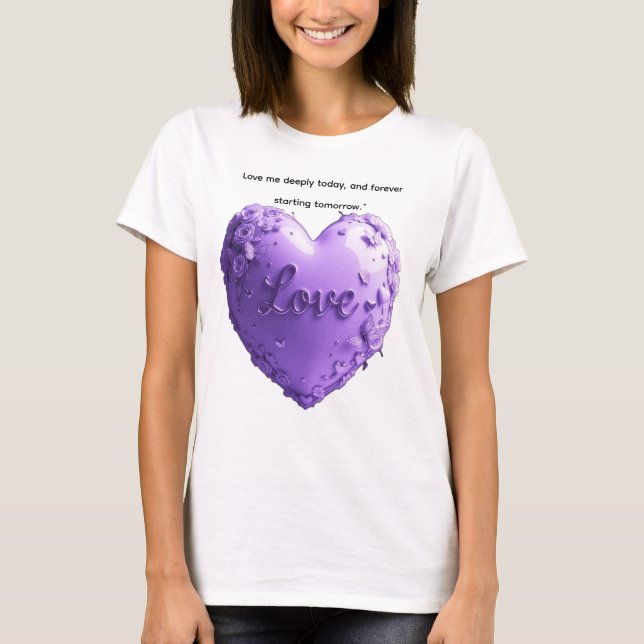 AlexDizaine "Eternal Love" 3D Lavender Heart T-Shi T-Shirt (Front)