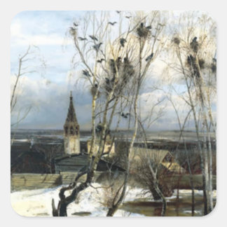 Alexei Savrasov Rooks Painting Square Sticker
