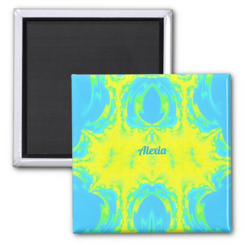 ALEXIA  Abstract Pattern  Yellow Blue Green  Magnet