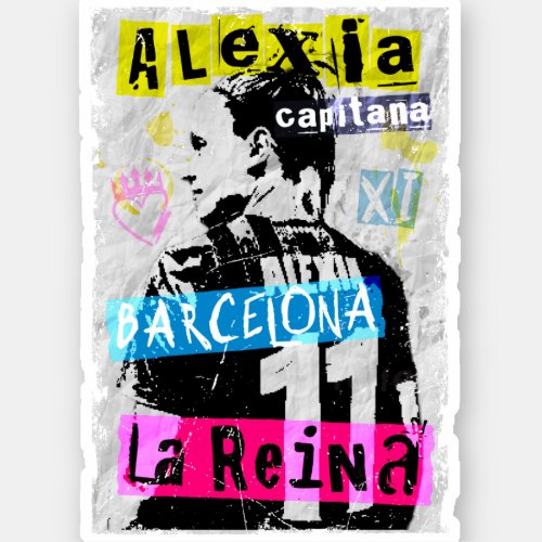 Alexia Barcelona Womens Soccer Punk Style Sticker