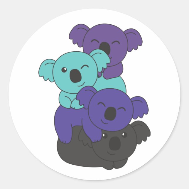 Alexigender Flag Gander Pride Lgbtq Koala Classic Round Sticker (Front)