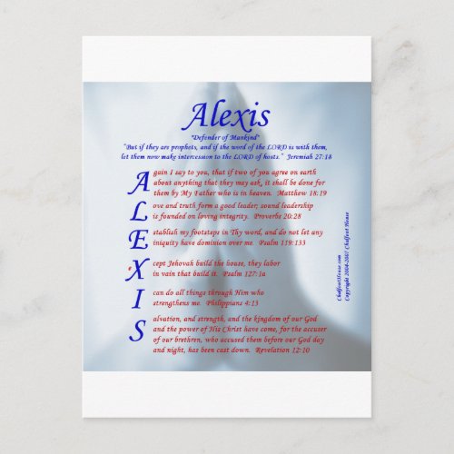 Alexis Acrostic Postcard