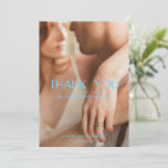 Alexis Blue Elegant Modern Wedding Thank You Card
