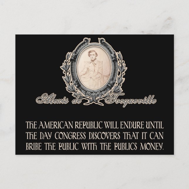Alexis de Tocqueville Quote: America's Lifetime Postcard (Front)