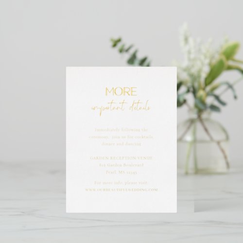Alexis Elegant Modern Wedding Foil Enclosure Card