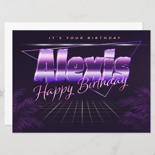 Alexis Name First Name pura retro card Birthday