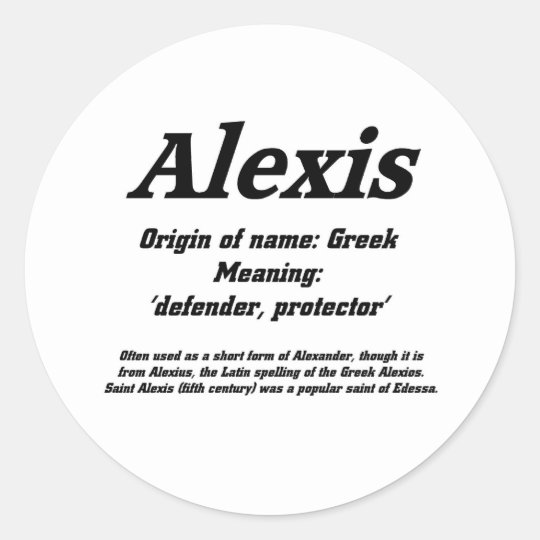 alexis-name-meaning-classic-round-sticker-zazzle