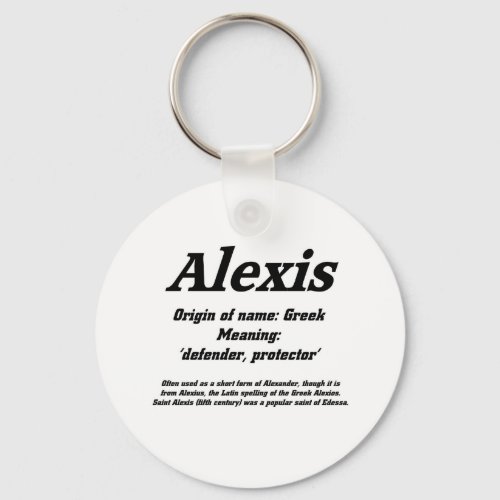 Alexis Name meaning Keychain