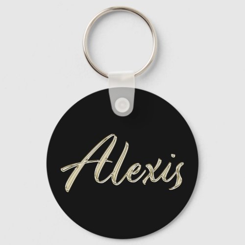 Alexis Name whitegold Button Schlsselanhnger Keychain